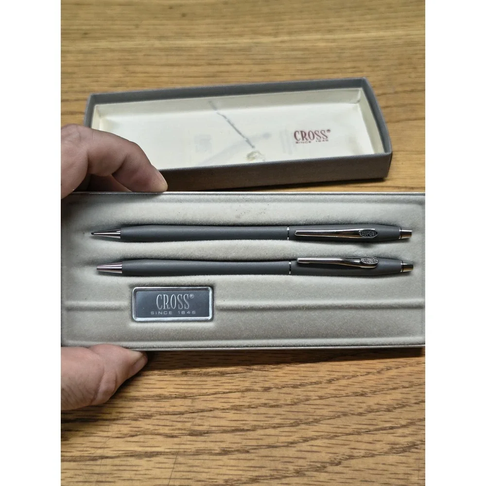 CROSS ‎ GRAY BALL POINT PEN .5mm MECHANICAL PENCIL SET #2101 Kamin & Associates